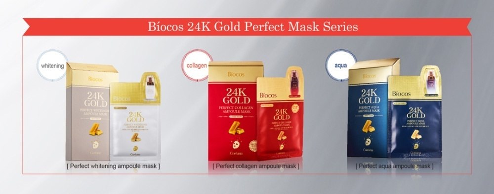 Mặt nạ vàng Biocos 24k Gold Perfect Collagen Ampoule & Mask 2 myphamstar