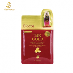 Mặt nạ vàng Biocos 24k Gold Perfect Collagen Ampoule & Mask