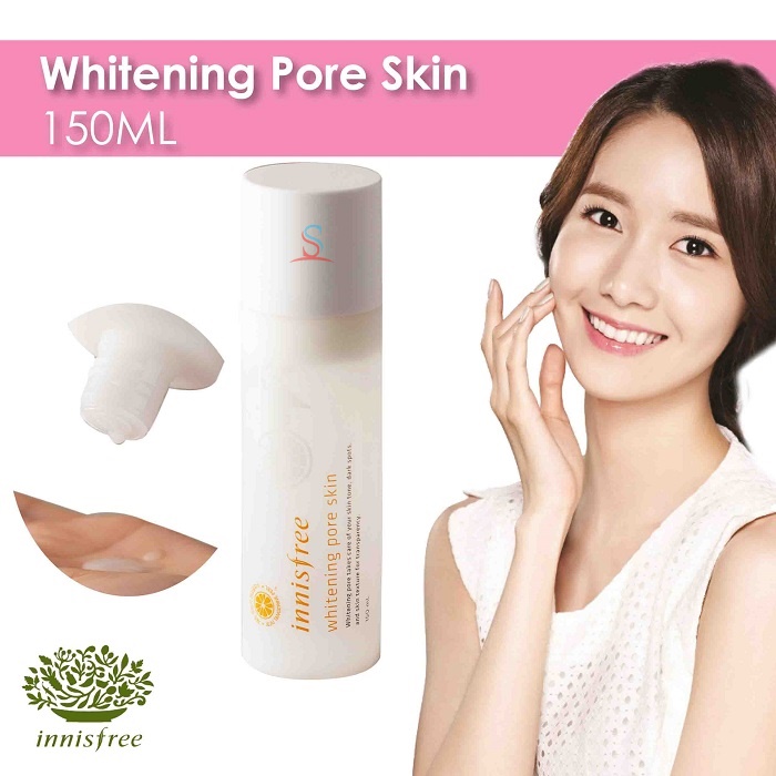Nước hoa hồng trắng da Innisfree whitening pore skin 4