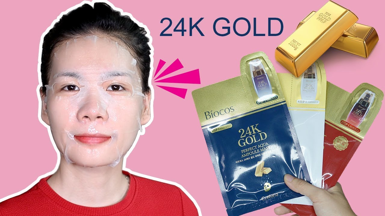 Mặt nạ vàng Biocos 24k Gold Perfect Collagen Ampoule & Mask 3 myphamstar