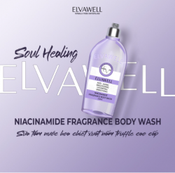 Sữa Tắm Nước Hoa Trắng Da Niacinamide Elvawell 250ml - Màu Tím