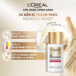 Kem Chống Nắng X20 Thoáng Da Mỏng Nhẹ Vạch Đỏ L’Oreal Paris UV Defender Serum Invisible Fluid SPF50+ PA++++ 50ml