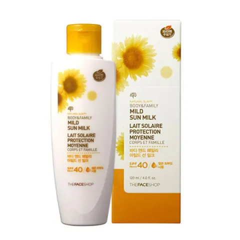 Kem Chống Nắng Natural Sun Body & Family Mild Sun Milk The Face Shop