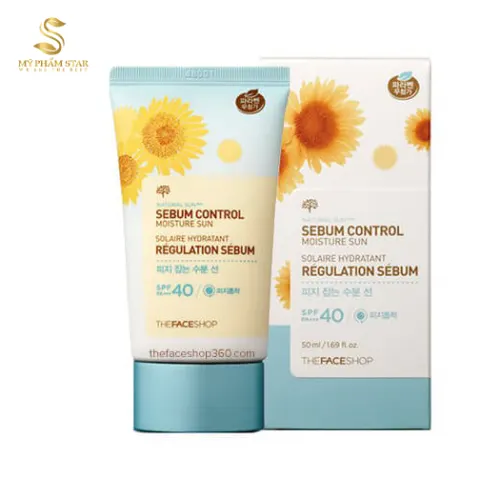 Kem chống nắng Natural Sun sebum control moisture sun dành cho da dầu The Face Shop