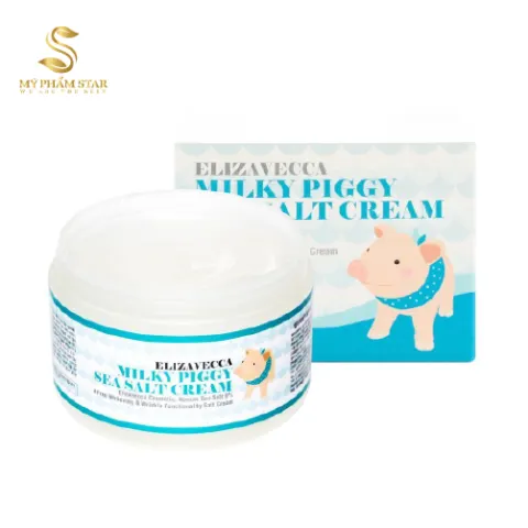 Kem Dưỡng Trắng Con Heo Và Muối Biển Elizavecca Milky Piggy Sea Salt Cream