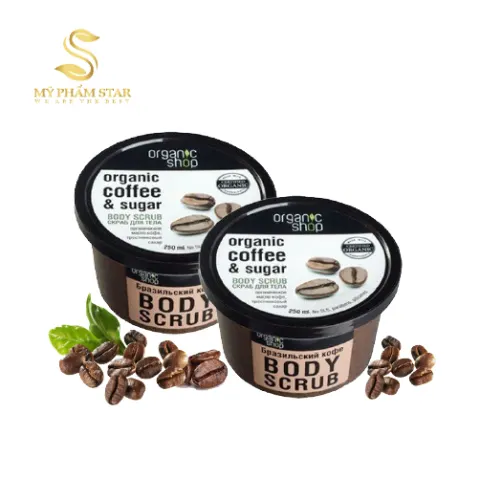 Kem tẩy da chết toàn thân Organic Shop chiết xuất Cafe