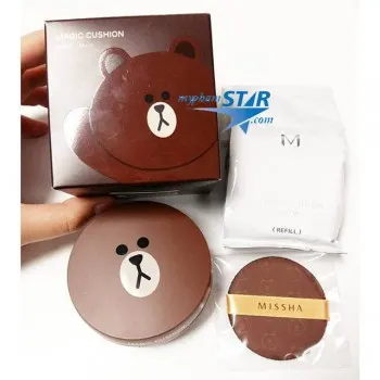 Missha M Magic Cushion Moisture SPF 50+ PA+++ phiên bản Line Friend - Gấu
