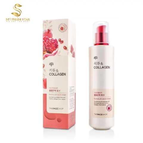 Nước hoa hồng collagen lựu Pomegranate And Collagen Volume Lifting Toner TheFaceShop