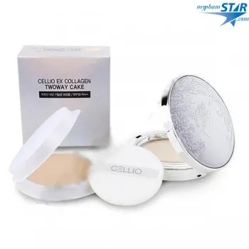 Phấn Phủ Siêu Mịn Cellio Ex Collagen Twoway Cake SPF 30(Kèm Sơ Cua)