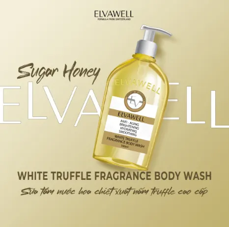 Sữa Tắm Tái Sinh Da Nấm Truffle Elvawell 500ml - Màu Vàng Sugar Honey