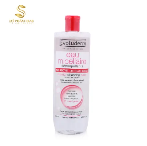 Tẩy trang cho da nhạy cảm Evoluderm Eau Micellaire 500ml