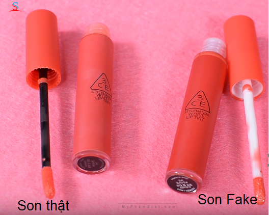 Phân biệt hàng thật - hàng fake Son kem 3CE Velvet Lip Tint