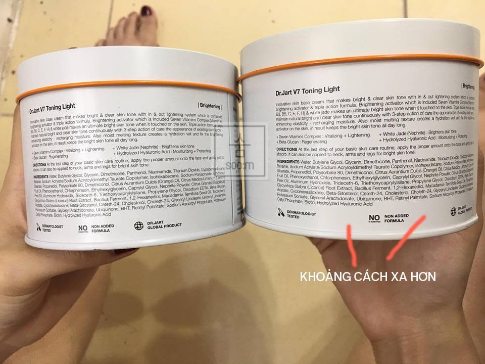 Cách phân biệt V7 Toning Light hàng thật và Fake