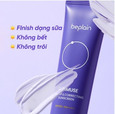 Kem Chống Nắng Cà Rốt Tím, Nâng Tone Da Beplain Sunmuse Tone Up & Correcting Sunscreen SPF50+ PA++++ 50ml (TÍM)