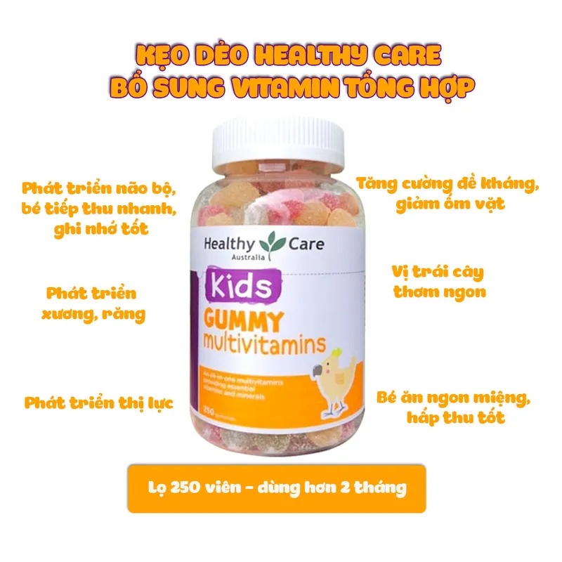 Kẹo dẻo Gummy Multivitamin Healthycare - 250 viên