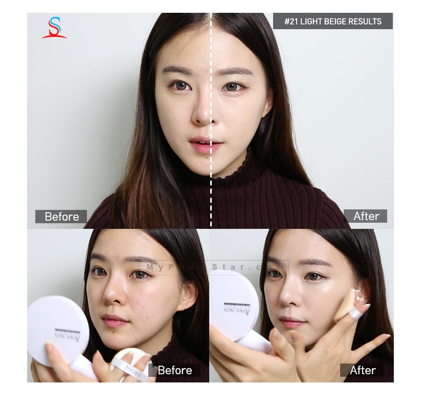 Phấn nước April Skin Magic Snow Cushion SPF50 màu trắng 3
