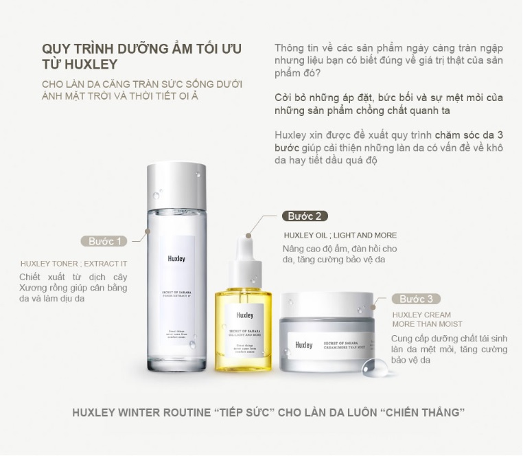 Set dưỡng trắng da Huxley cao cấp - Hàn Quốc (màu vàng) 6