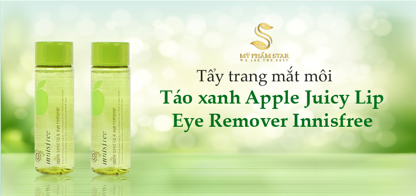 Tẩy trang mắt môi Táo xanh Apple Juicy Lip Eye Remover Innisfree
