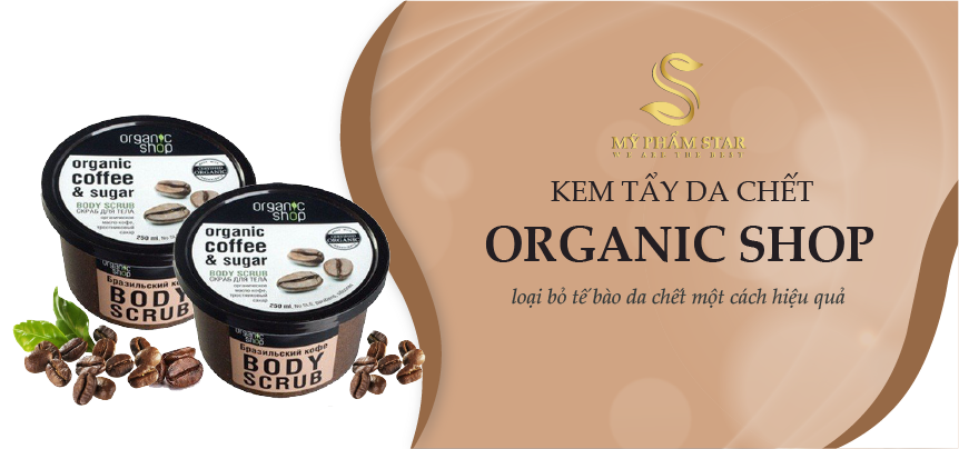 Kem tẩy da chết toàn thân Organic Shop chiết xuất Cafe