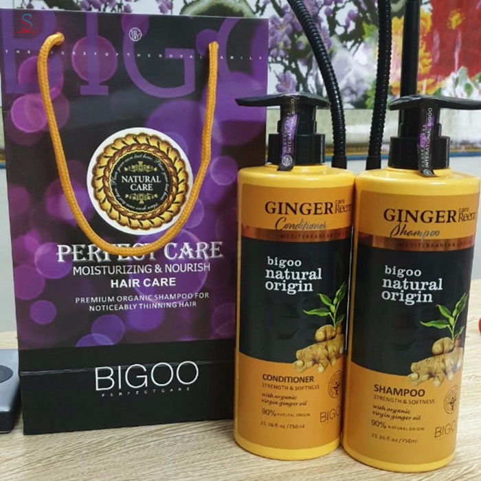 Bộ dầu gội xả Gừng tưởi Bigoo Natural Oringin 5