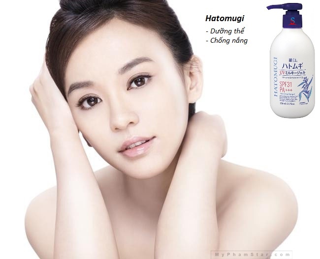 Sữa dưỡng thể chống nắng Hatomugi Nhật Bản 3