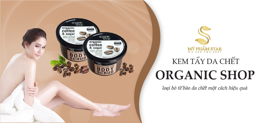 Kem tẩy da chết toàn thân Organic Shop chiết xuất Cafe