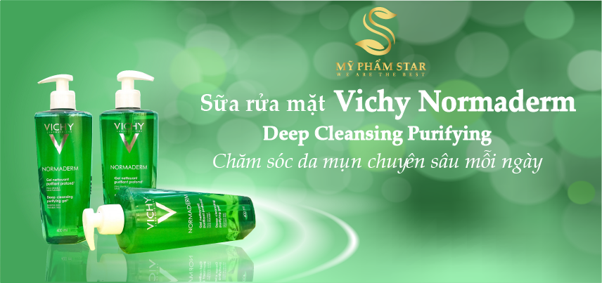 Gel rửa mặt ngăn ngừa mụn Vichy Normaderm Deep Cleansing Purifying Gel 400ml