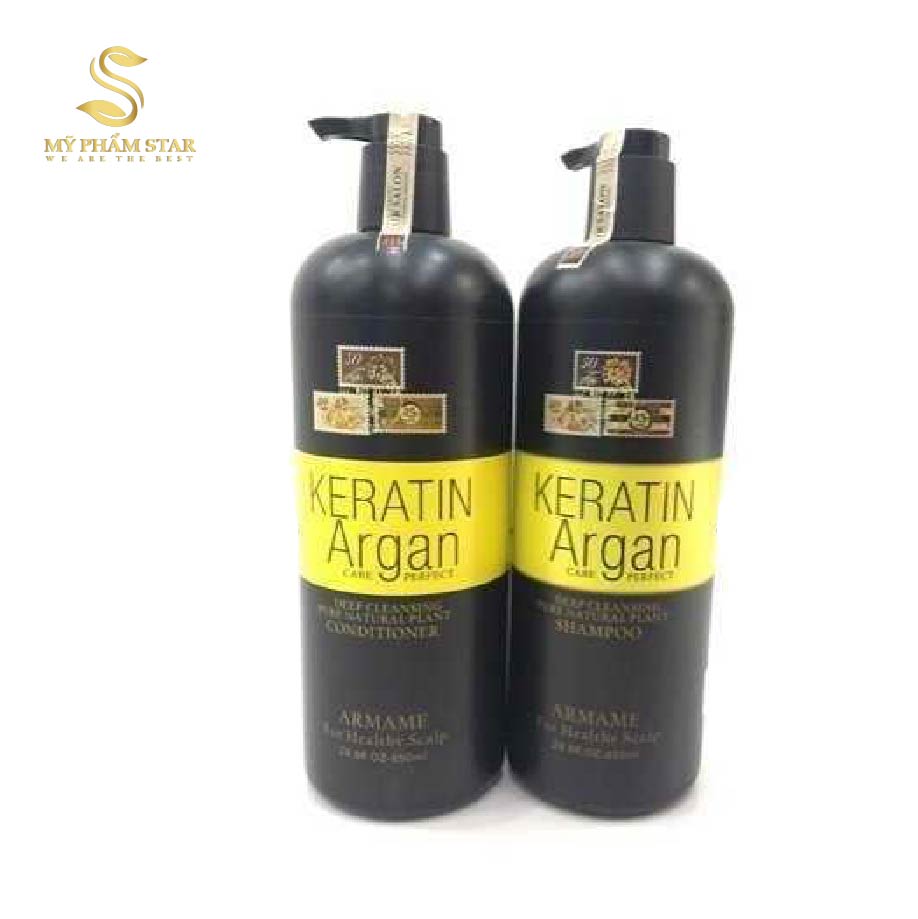 Bộ dầu gội xả Armame Keratin Argan Cao Cấp