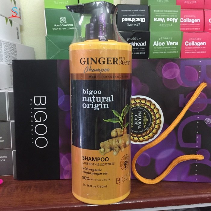 Bộ dầu gội xả Gừng tưởi Bigoo Natural Oringin 3