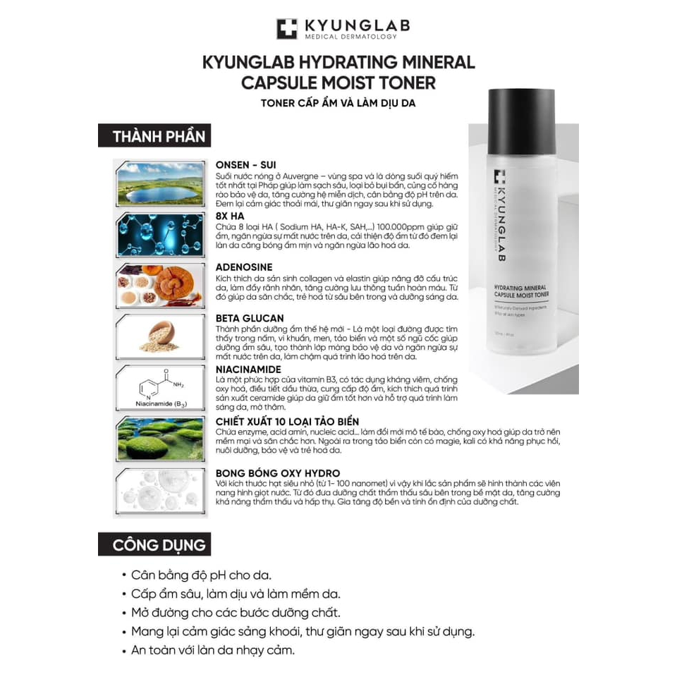 Toner cấp ẩm và làm dịu da KyungLab (150ml)