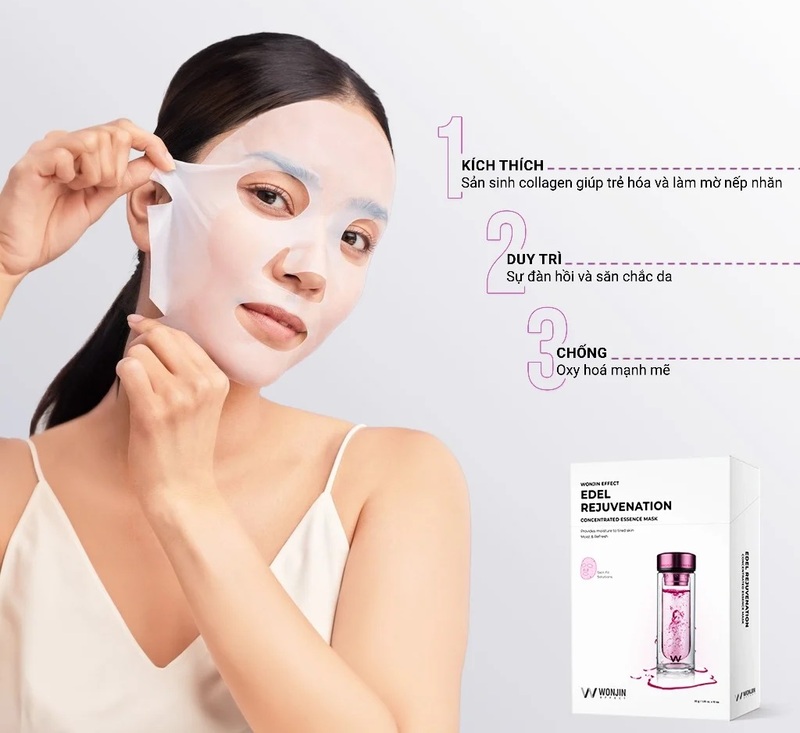Mặt Nạ Wonjin Effect Hydro Rise Hyaluronic Concentrated Essence Mask - Truyền HA (Xanh Dương)
