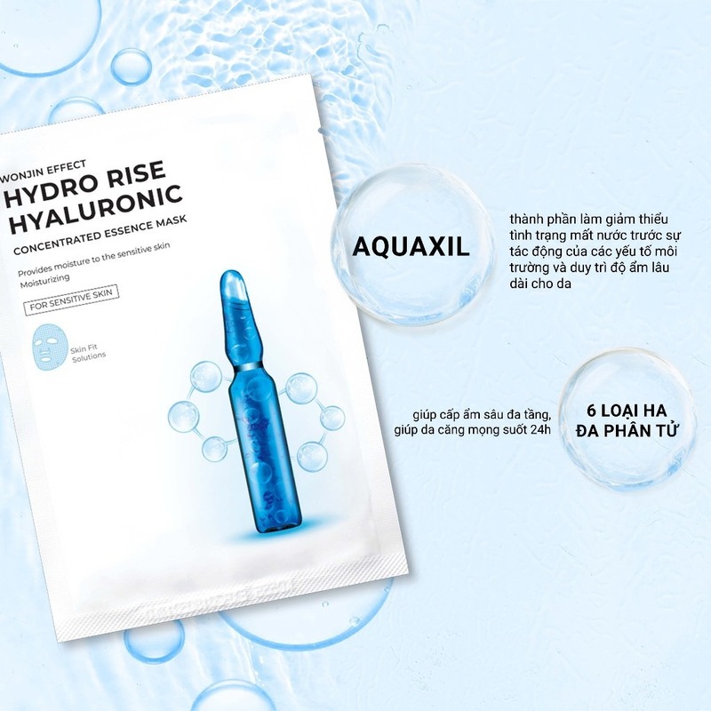 Mặt Nạ Wonjin Effect Hydro Rise Hyaluronic Concentrated Essence Mask - Truyền HA (Xanh Dương)