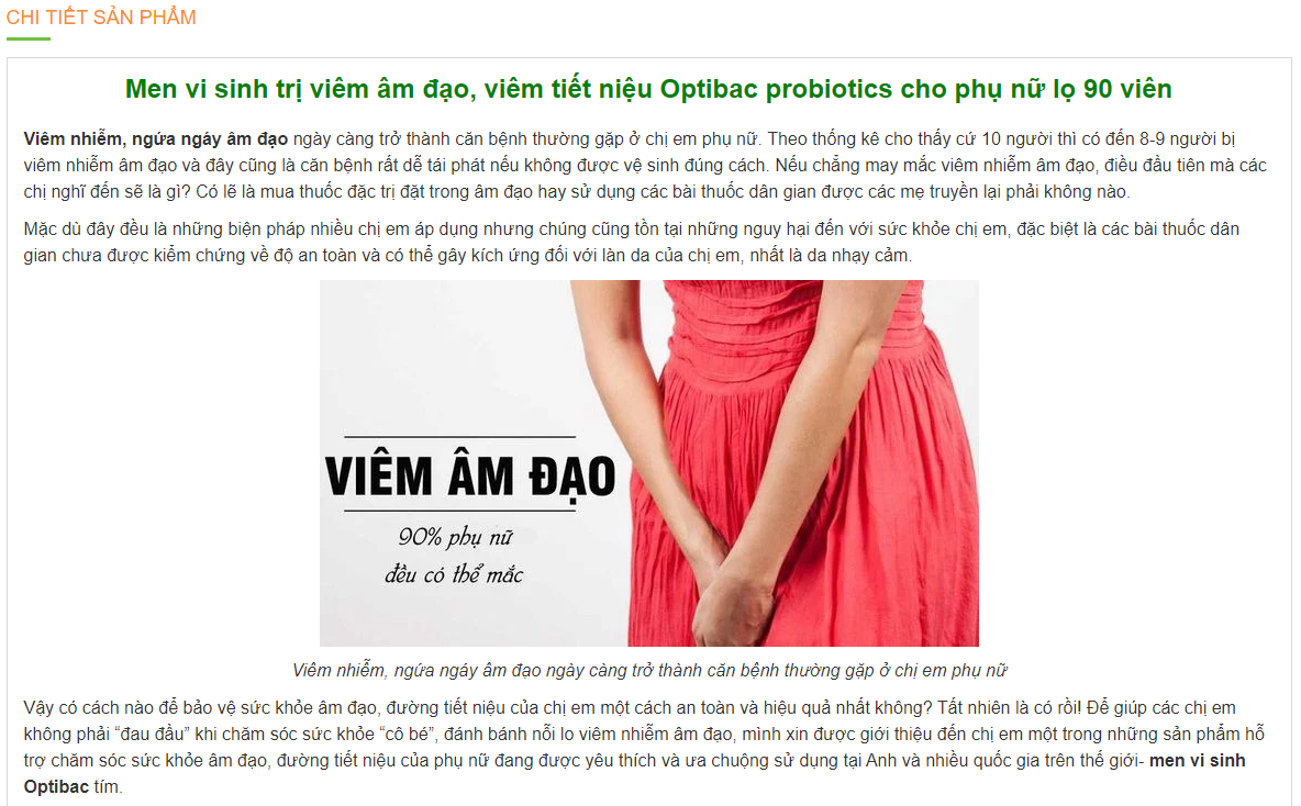 Men vi sinh Optibac probiotics cho phụ nữ lọ 90 viên