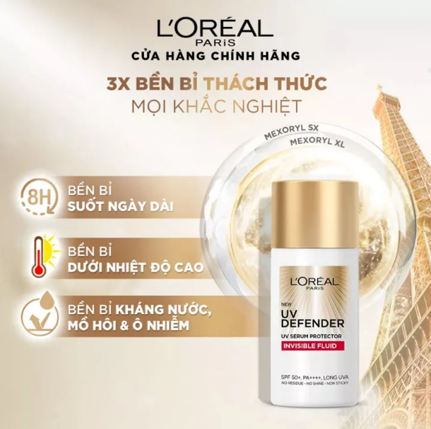 Kem Chống Nắng L'Oreal Paris UV Defender Serum Invisible Fluid SPF50+ 50ml