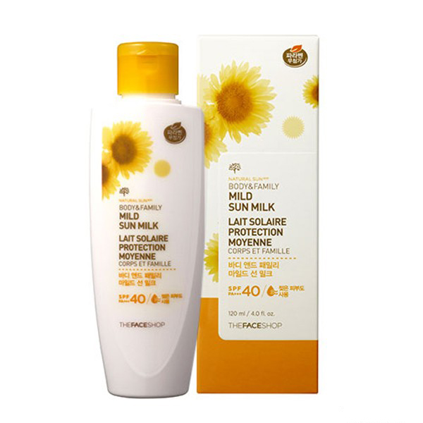 Kem Chống Nắng Natural Sun Body & Family Mild Sun Milk The Face Shop