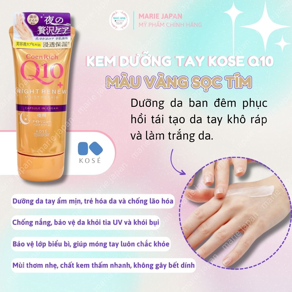 Kem dưỡng tay Q10 - VÀNG SỌC TÍM - Phù hợp với ai?