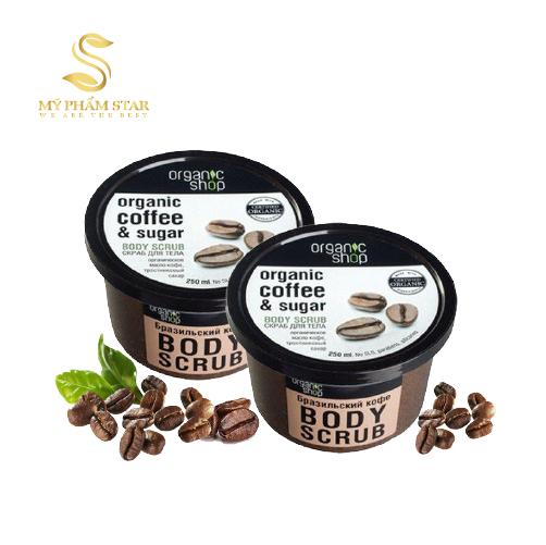 Kem tẩy da chết toàn thân Organic Shop chiết xuất Cafe