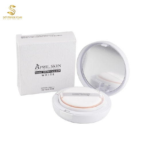Phấn nước April Skin Magic Snow Cushion SPF50 màu trắng