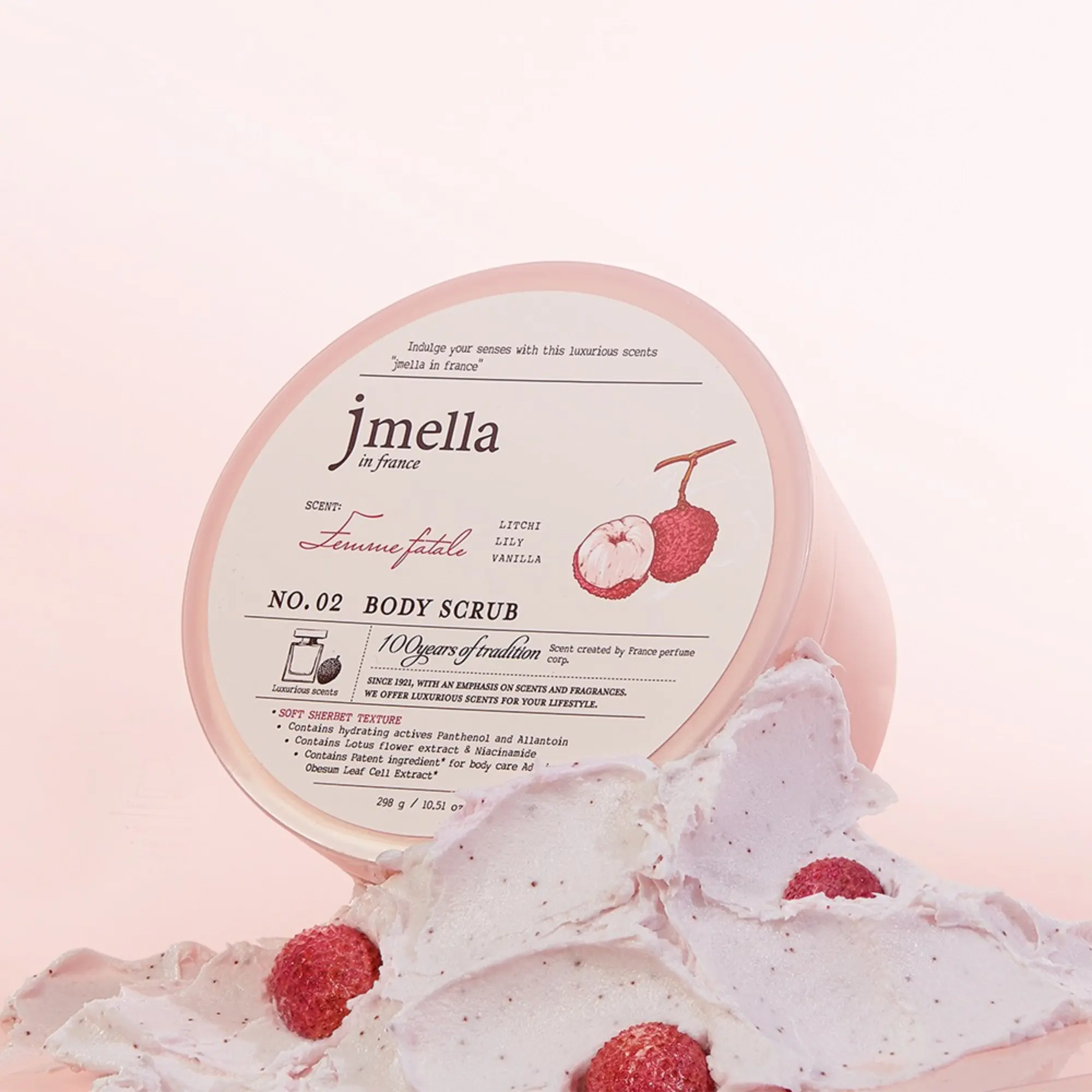 Set quà tẩy da chết body Jmella + bông