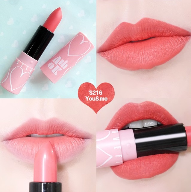 Son thỏi Amok Luxury Lovefit vỏ hồng
