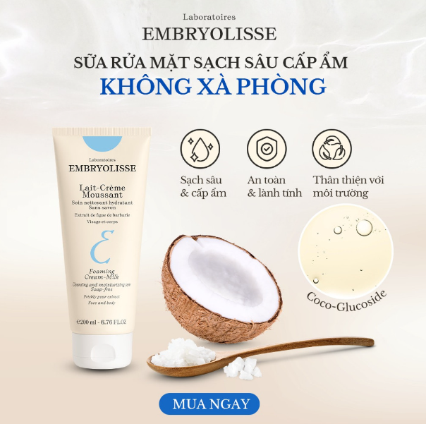 Sữa Rửa Mặt Embryolisse Lait-Cream Moussant Foaming Cream - 200m